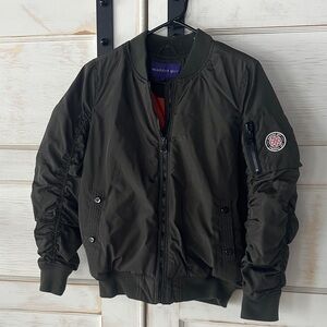 Steve Madden Women's Dark Green Bomber Jacket